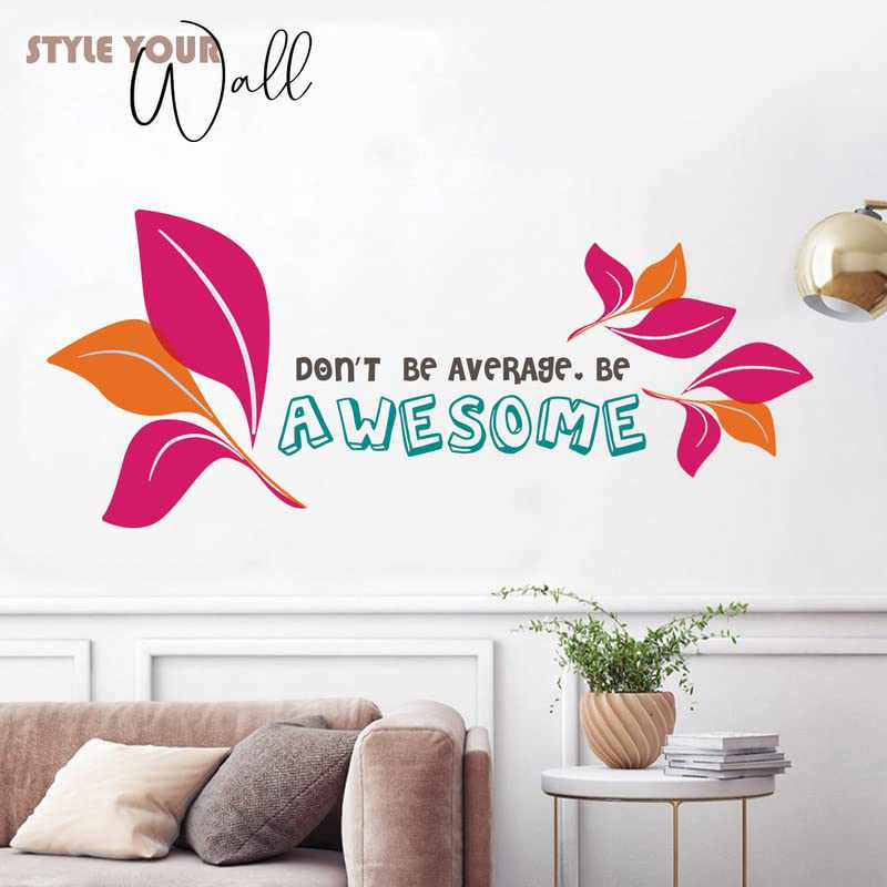 Colorful Leaf Printed Vinyl Wall Stickers / Decals for Room Studio Home Bedroom Living Room Wall D?cor-Kotart