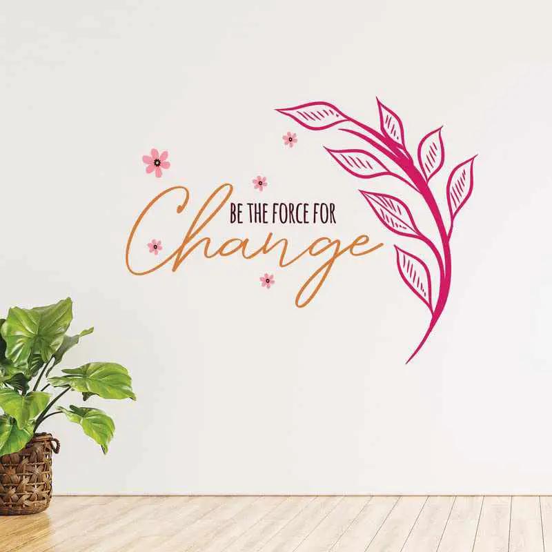 Colorful Leaf and Inhale Exhale Vinyl Wall Stickers-Kotart