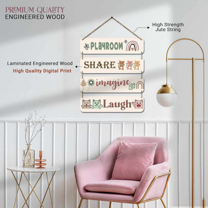 Colorful and Cheerful MDF Wood Wall Decor for Kids Room-Kotart