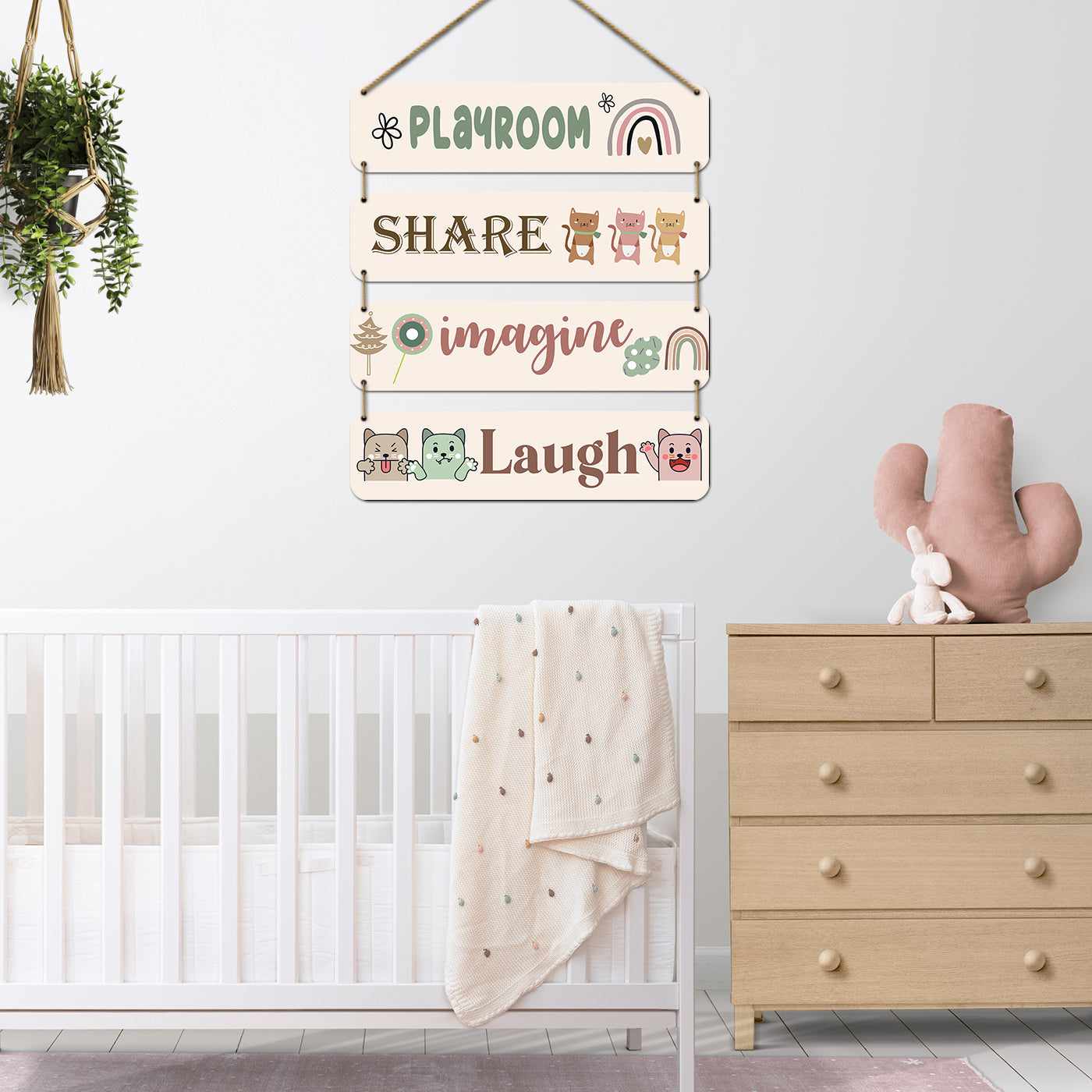 Colorful and Cheerful MDF Wood Wall Decor for Kids Room-Kotart