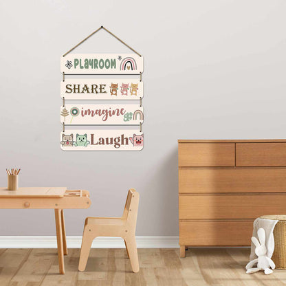 Colorful and Cheerful MDF Wood Wall Decor for Kids Room-Kotart