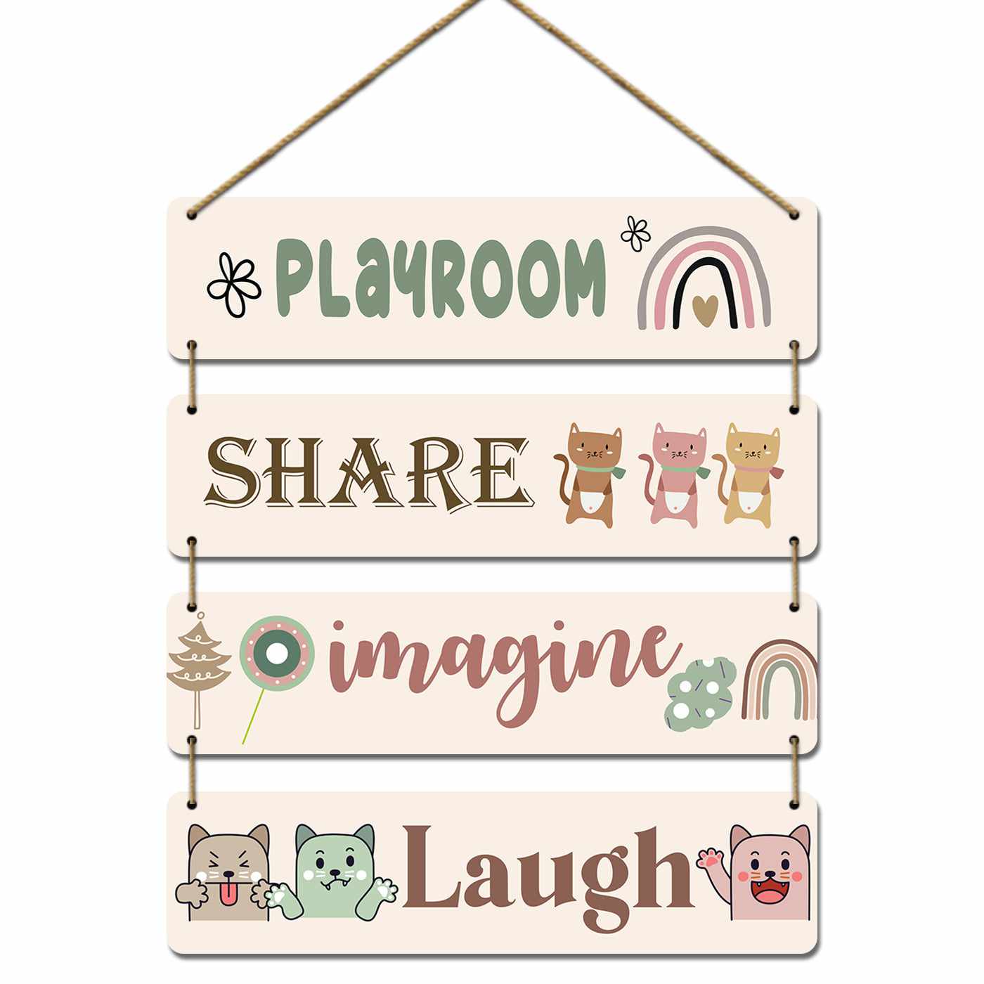 Colorful and Cheerful MDF Wood Wall Decor for Kids Room-Kotart