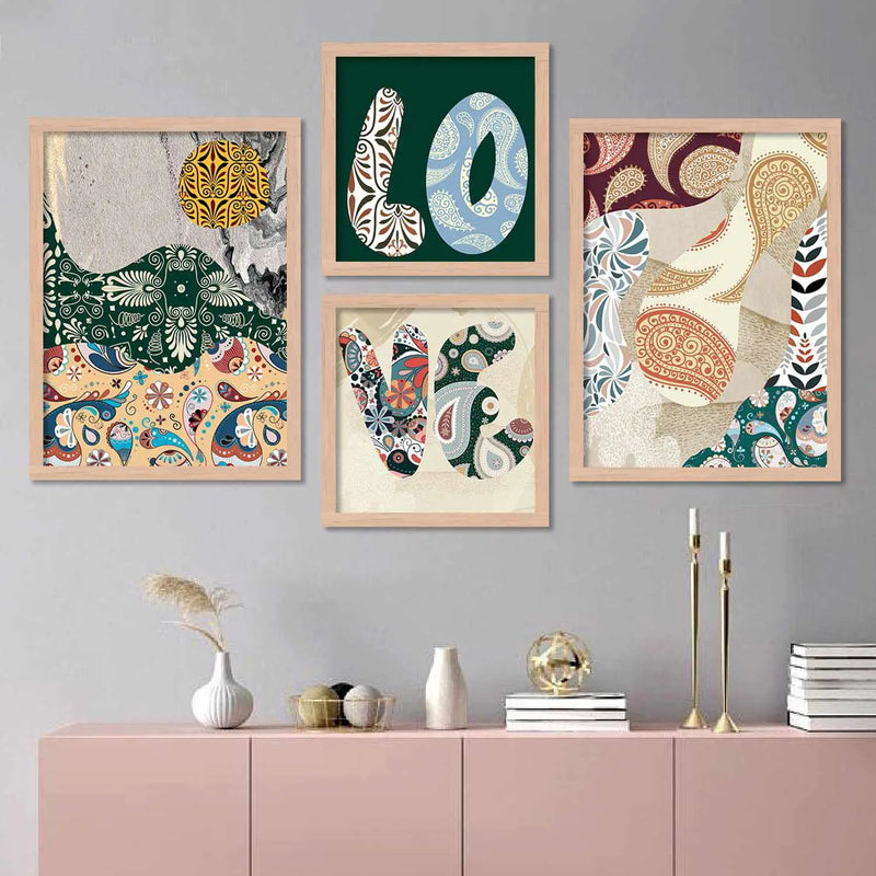 Contemporary Abstract Art Prints with Frame for Home Wall Decor-Kotart