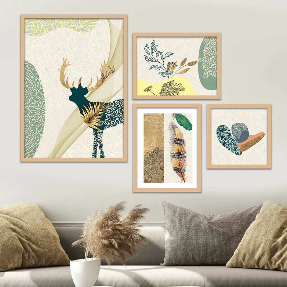 Modern Art Framed Posters Combo: Enhance Your Wall Decor with Beautiful ...