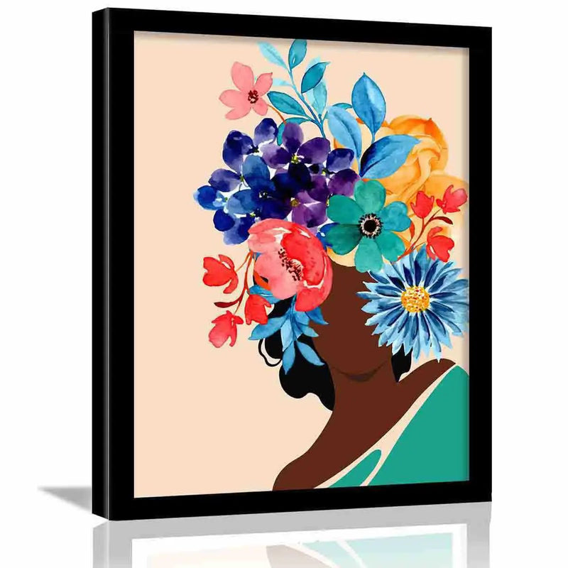 Contemporary Floral Woman Art Poster with Frame-Kotart
