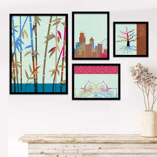 Contemporary Gallery Wall Art Set with Frame Prints : Modern Art-Kotart