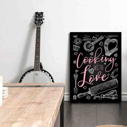 Cooking Love Quotes Wall Frame for Restaurant Kitchen-Kotart