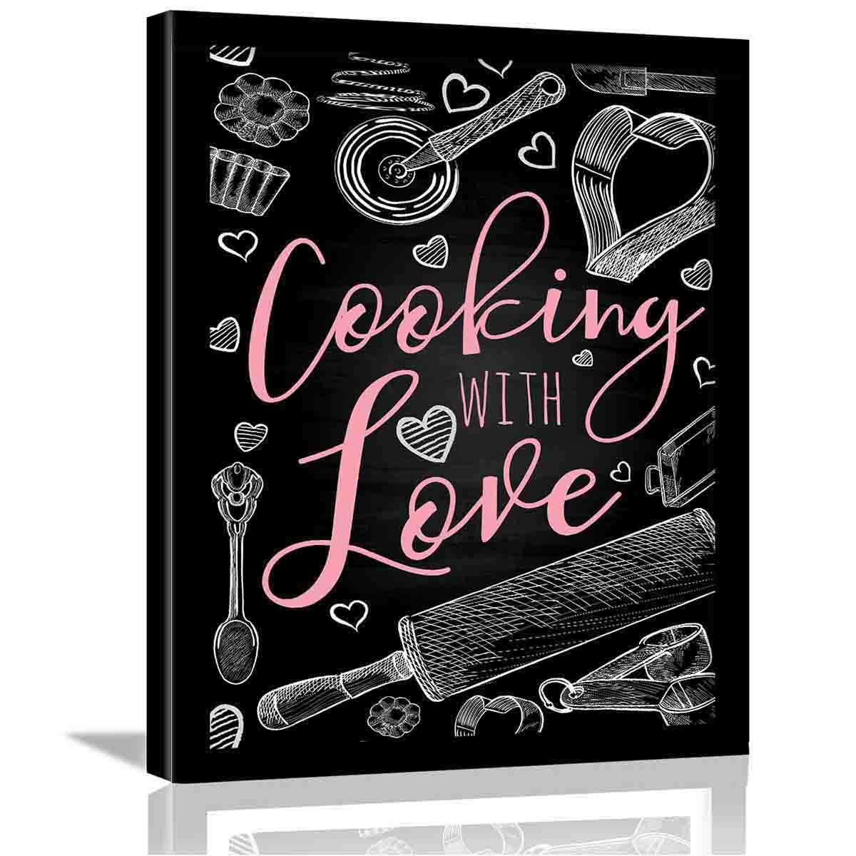 Cooking Love Quotes Wall Frame for Restaurant Kitchen-Kotart