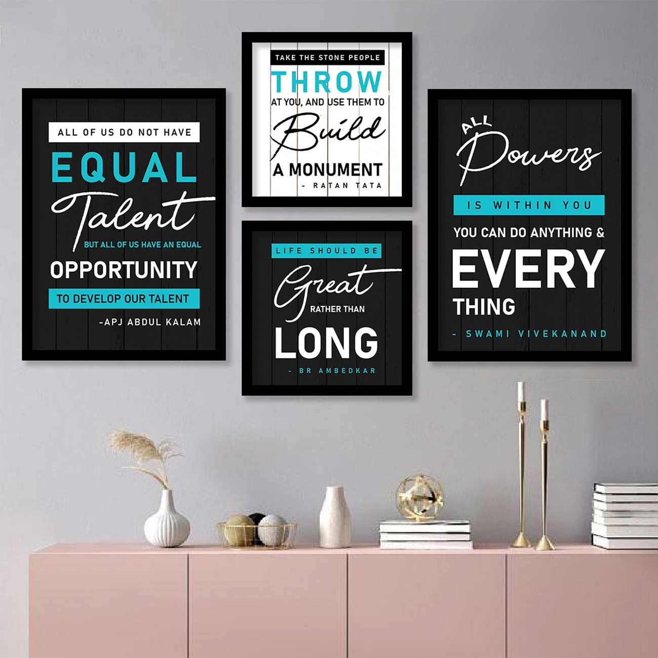 Motivational Quotes Framed Posters for Home and Office Decor - Wall Art ...