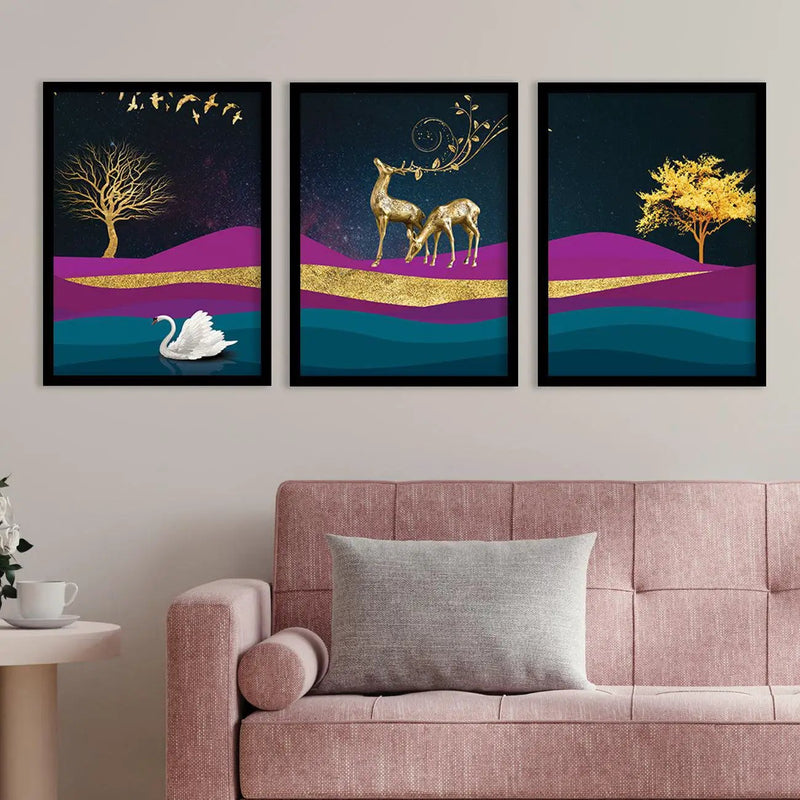 Deer in Forest Modern Art Collection - Timeless Pieces for Your Home or Office-Kotart