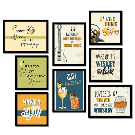 Dining Delight Wall Frames - Set of 8-Kotart