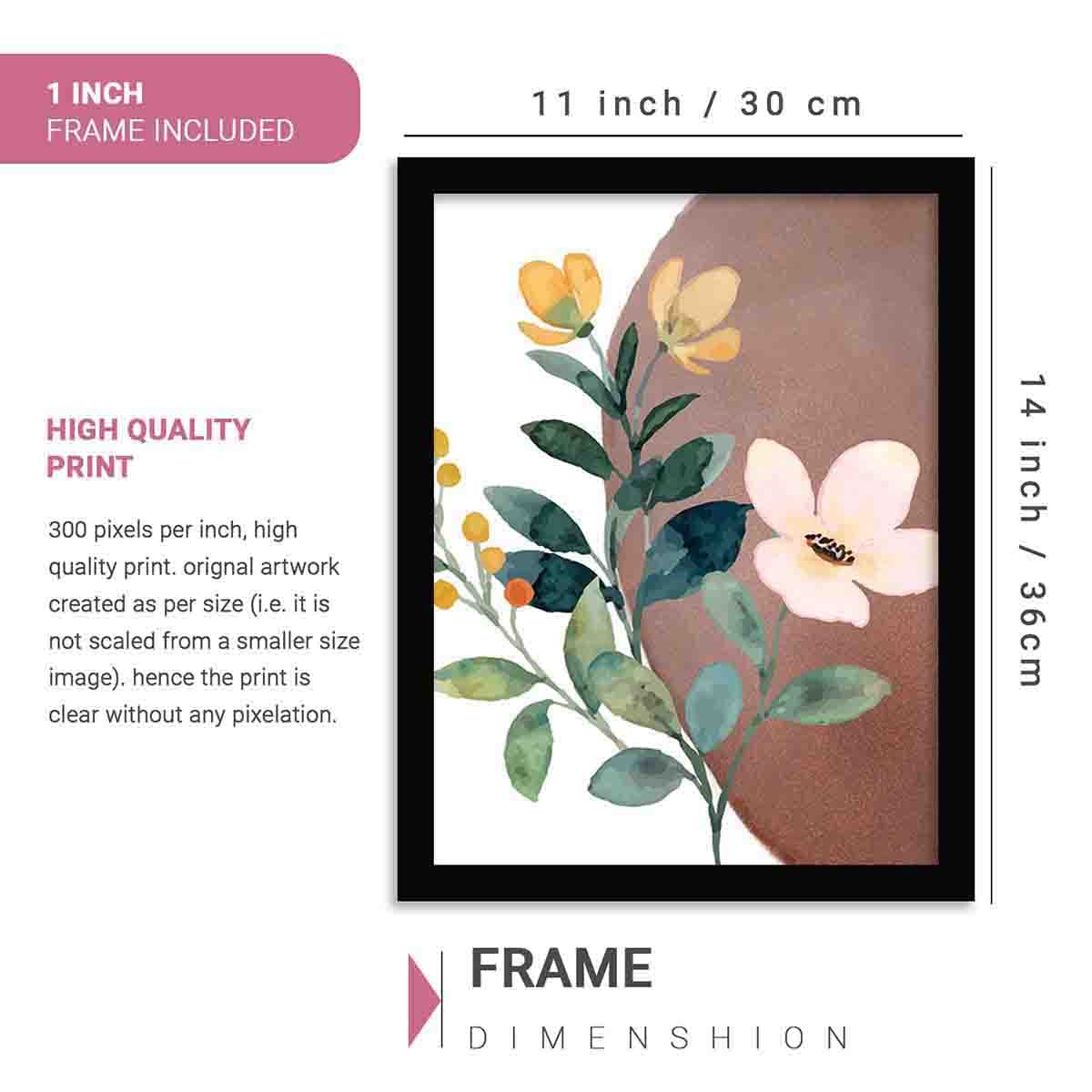 Elegant Flower Theme Posters with Frame-Kotart