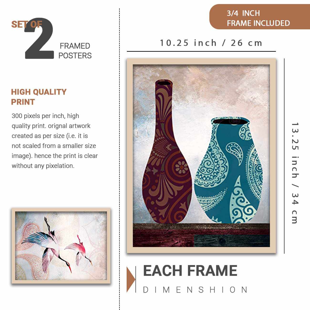 Elegant Modern Art Posters with Framed for Living Room Wall Decor-Kotart