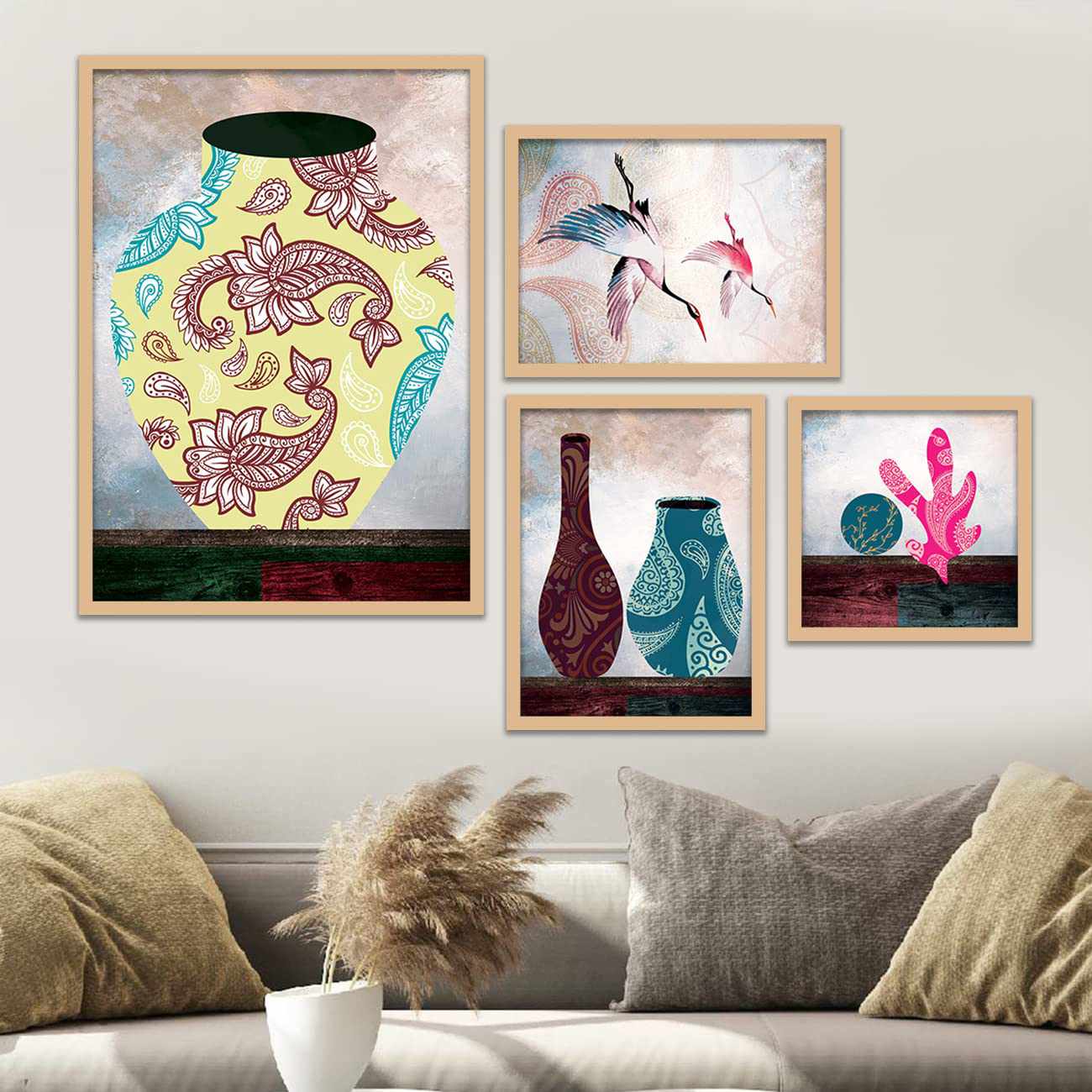 Elegant Modern Art Posters with Framed for Living Room Wall Decor-Kotart