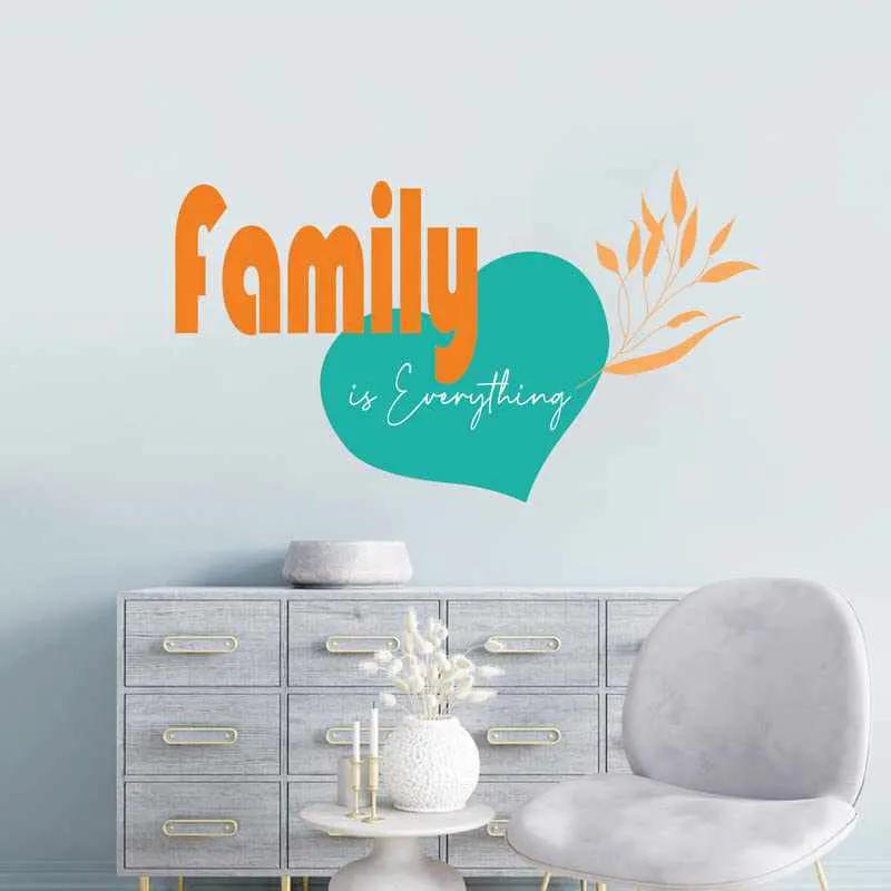 Family Quote and Leaf Printed Wall Decals / Stickers by Kotart store