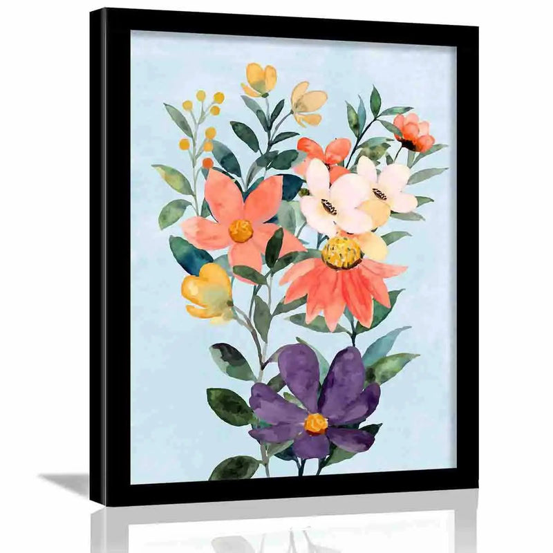 Floral Art Prints with Frame for Home and Office Wall Decor-Kotart
