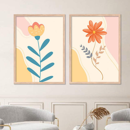 Floral Art Wall Paintings with Frame for Home and Office Wall Decor-Kotart