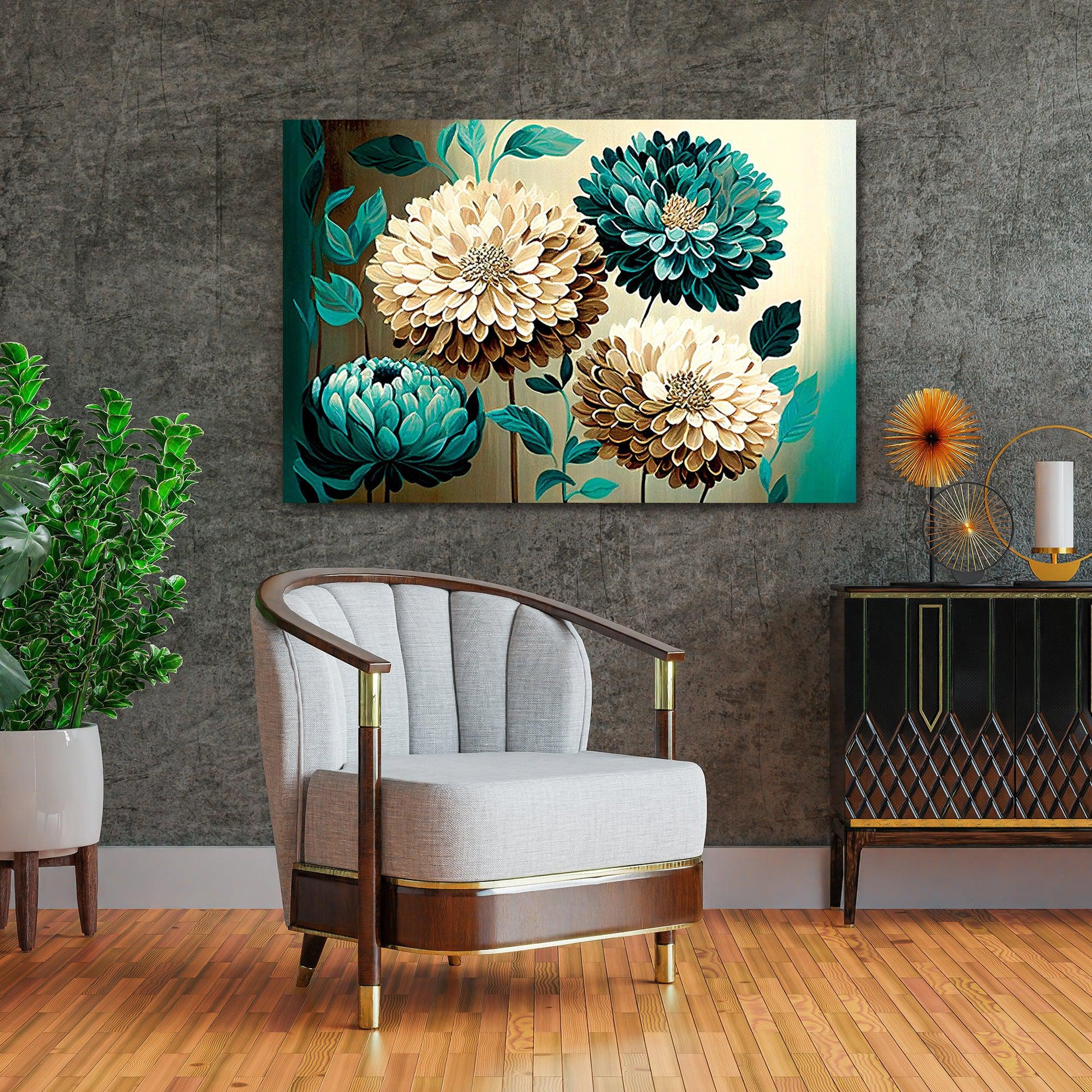 Floral Canvas Painting - Vibrant Large Canvas Art for Wall Decor