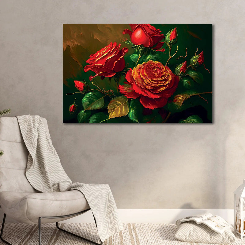 Floral Canvas Paintings - Nature Inspired Large Canvas Art for Living Room Wall Decor-Kotart