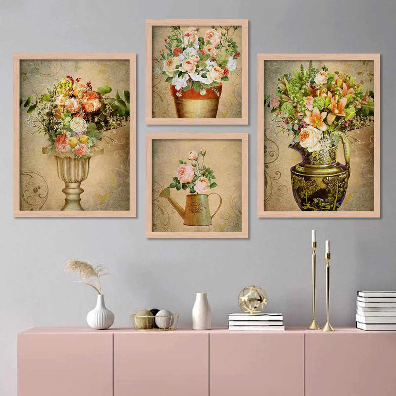 Floral Fascination III - Floral Theme Art Prints with Frame-Kotart
