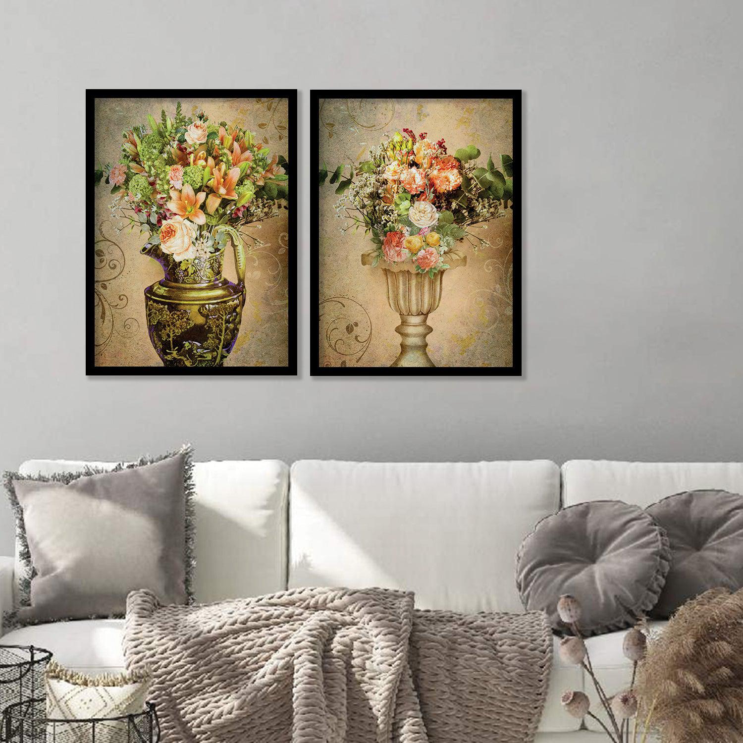 Floral Fever - Modern Flower Theme Wall Art Set with Frame-Kotart