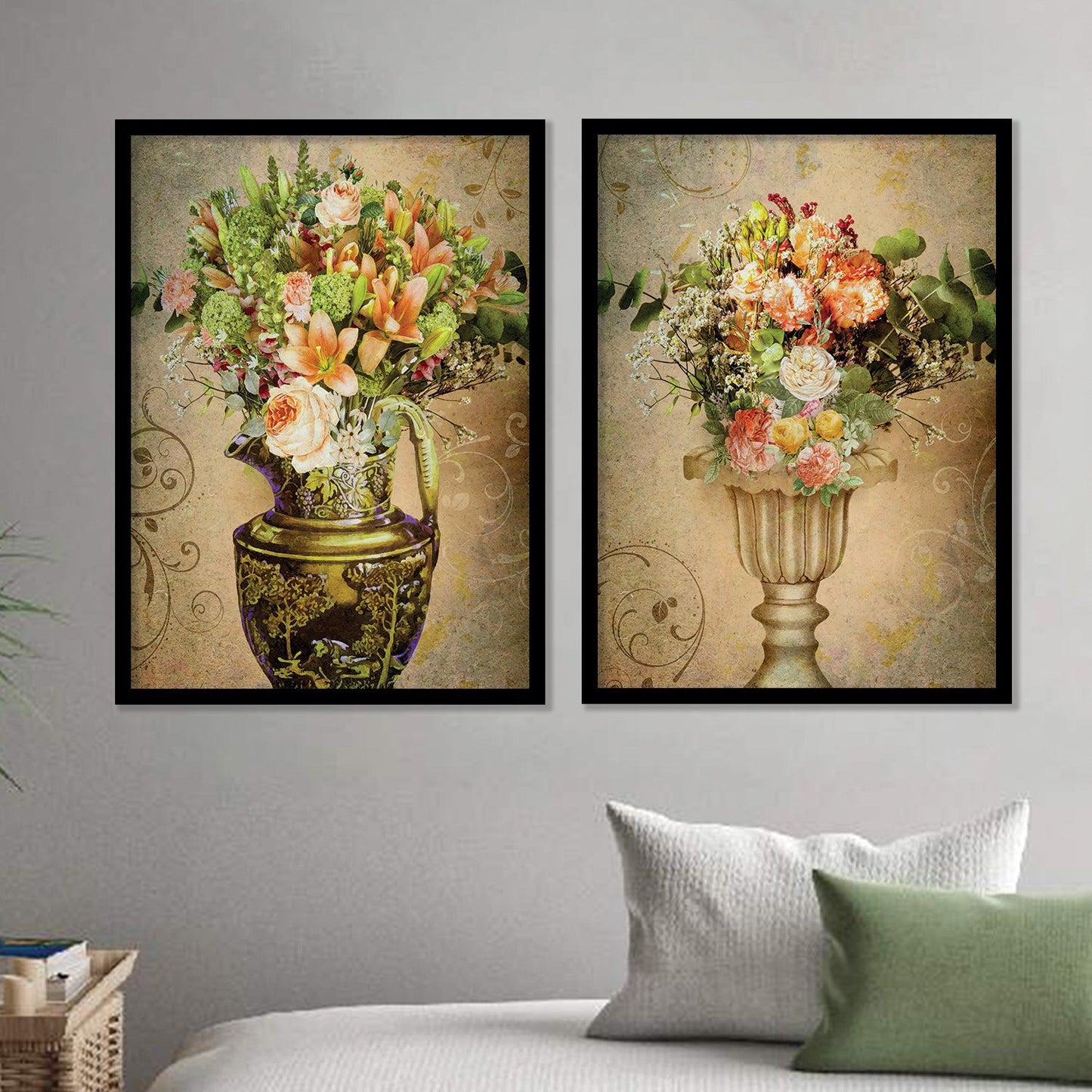 Floral Fever - Modern Flower Theme Wall Art Set with Frame-Kotart