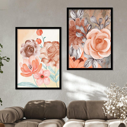 Floral Theme Modern Art Framed Wall Posters / Paintings for Home Decor-Kotart