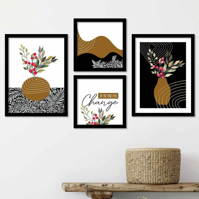 Flower Theme Wall Art Set with Frame-Kotart