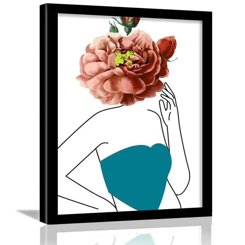 Flower Theme Wall Decor with Frame for Living Room-Kotart