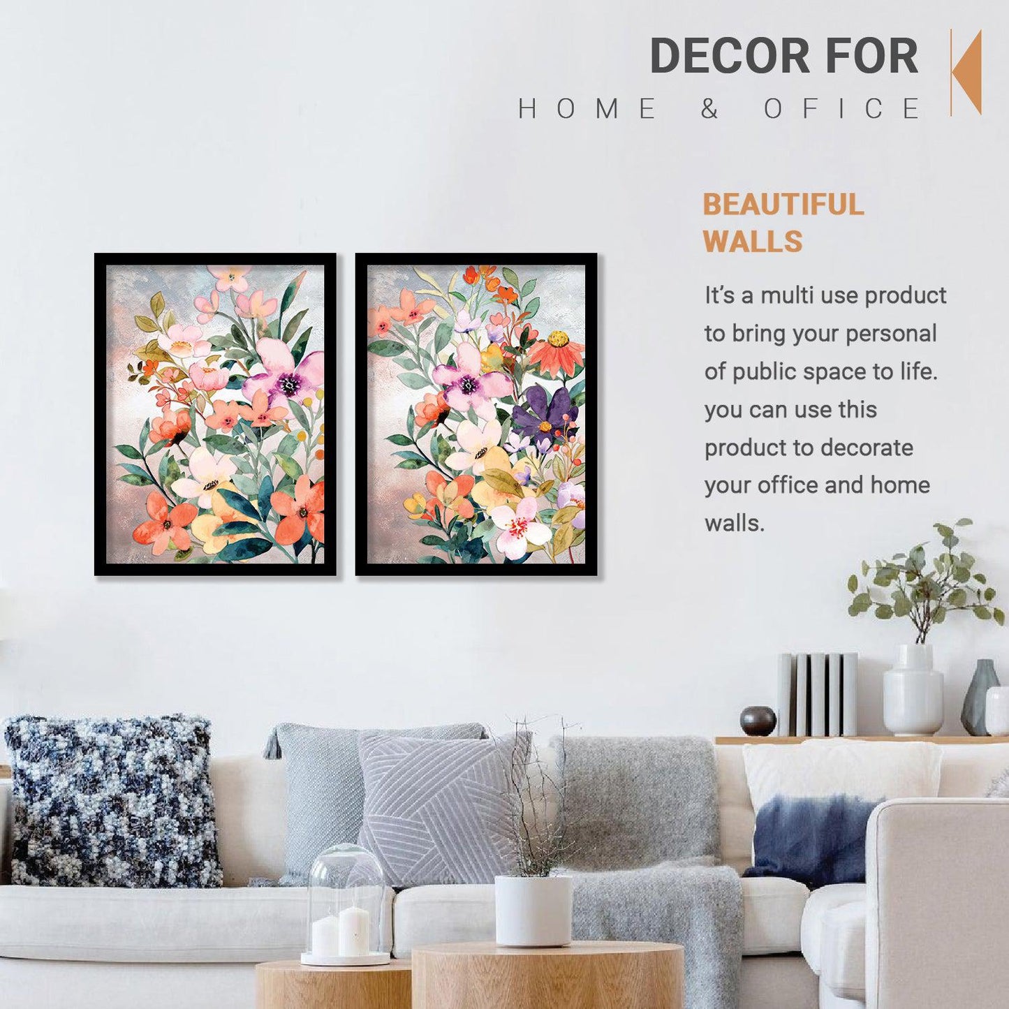 Flowery wonders - Elegant Flower Theme Art Prints with Frame-Kotart