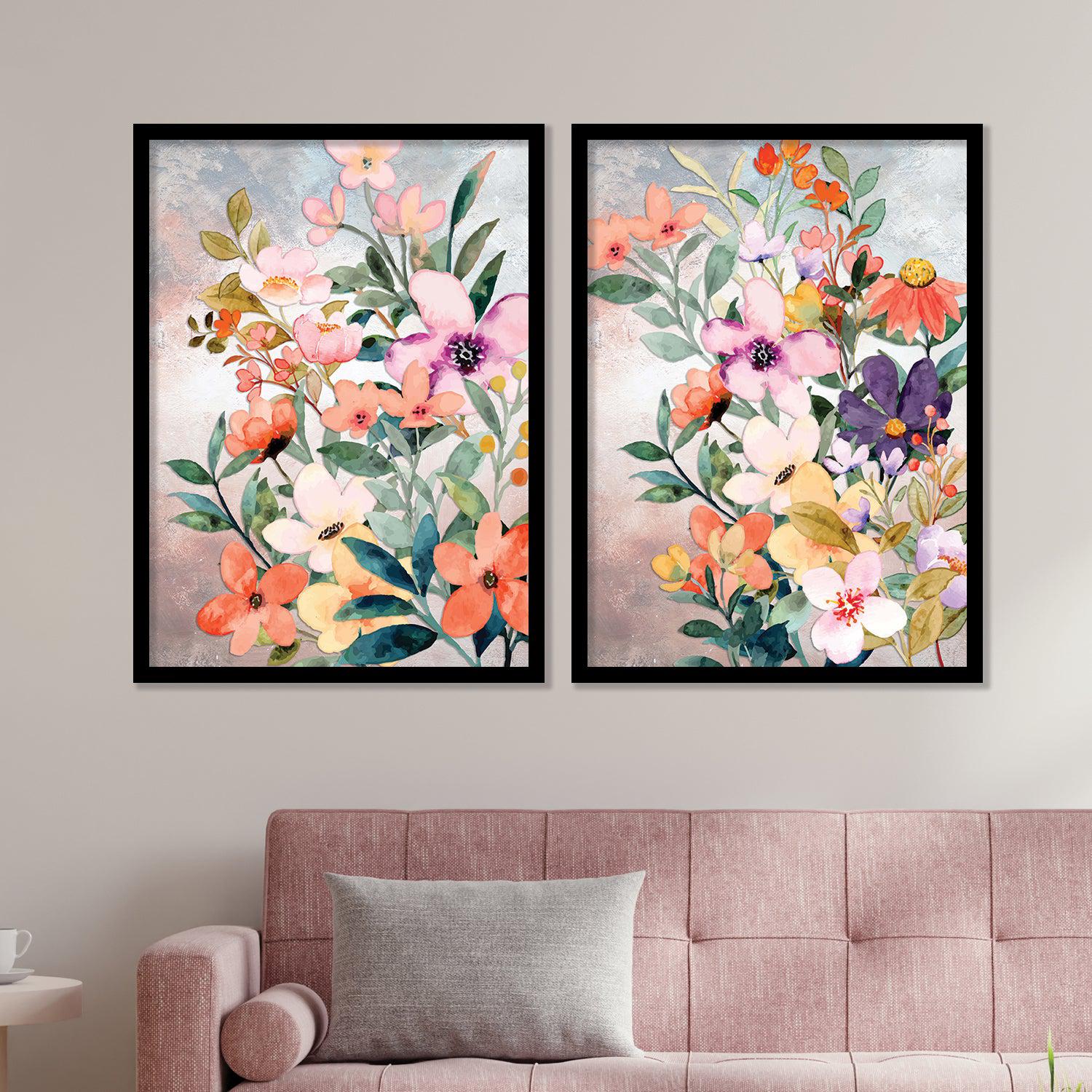 Flowery wonders - Elegant Flower Theme Art Prints with Frame-Kotart