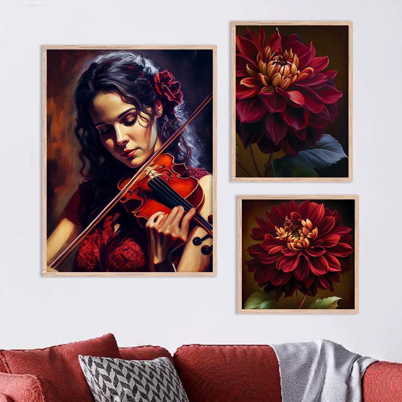 Framed Floral Inspired Modern Abstracts for Gallery Wall Decor by Kotart