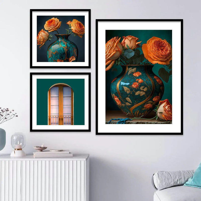 Framed Floral Inspired Modern Abstracts for Gallery Wall Decor - Wall Paintings with Frame-Kotart