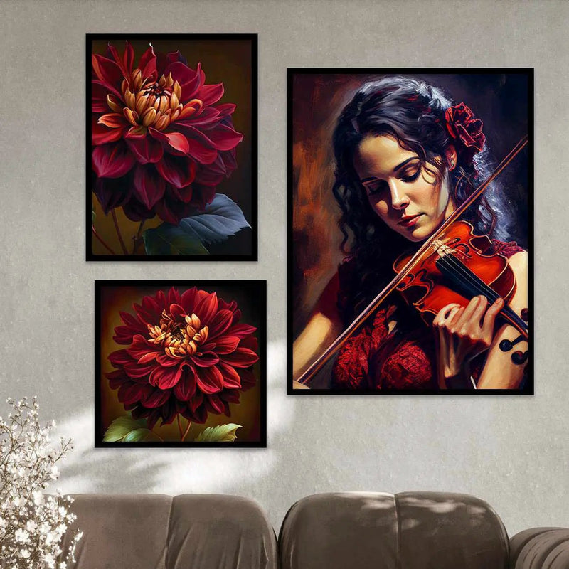 Framed Floral Inspired Modern Abstracts for Gallery Wall Decor-Kotart