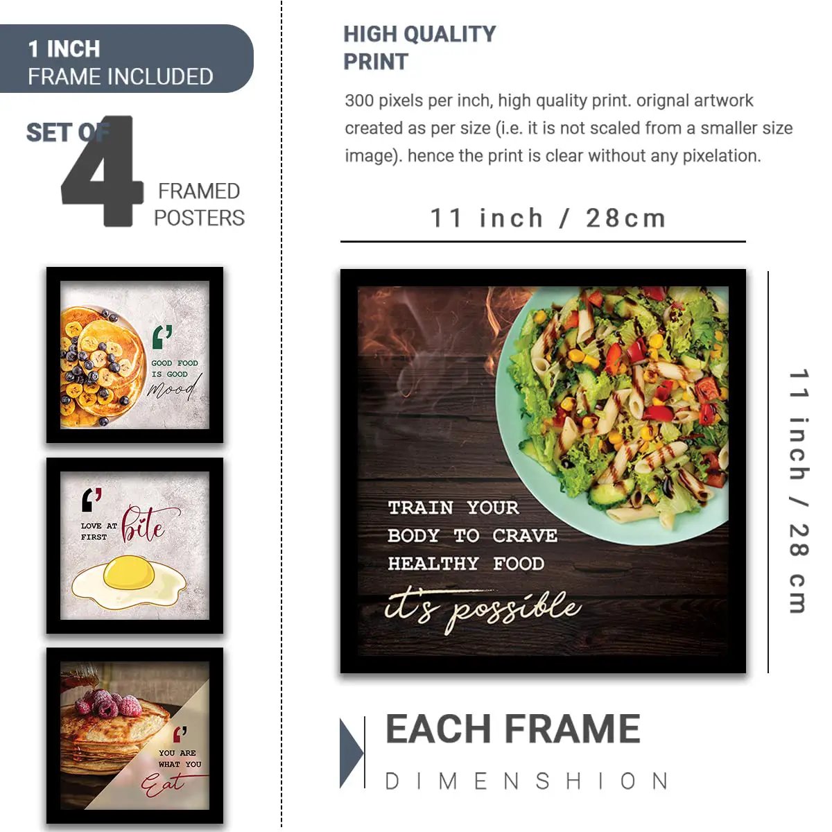 Kitchen Posters Set Framed Kitchen Poster for Home and Kitchen – Kotart