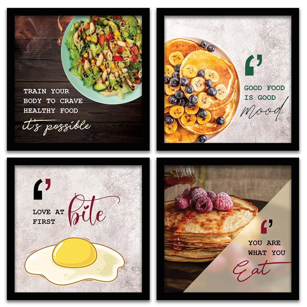 Kitchen Posters Set Framed Kitchen Poster for Home and Kitchen – Kotart