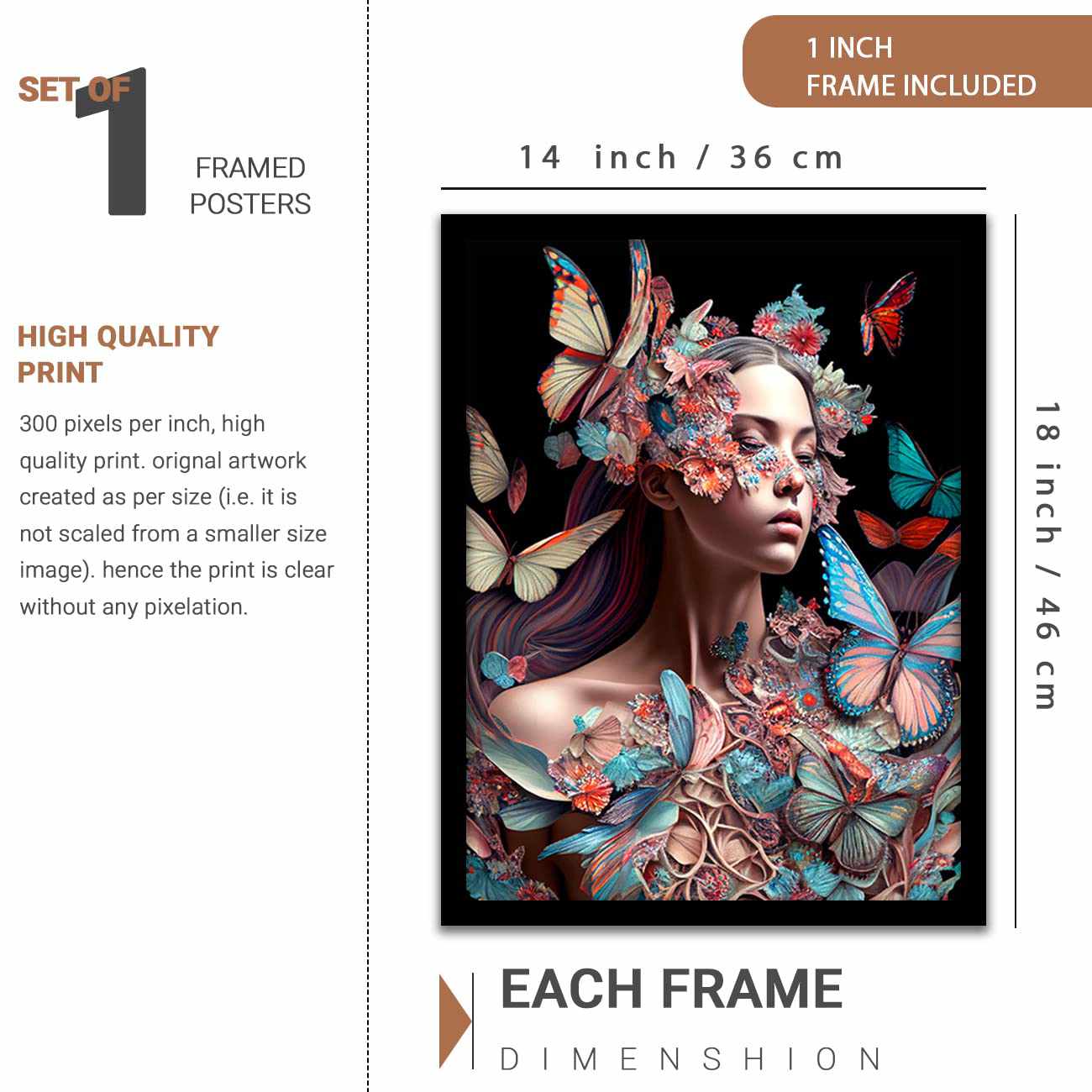 Framed Modern Abstract Floral Prints for Gallery Wall Display-Kotart