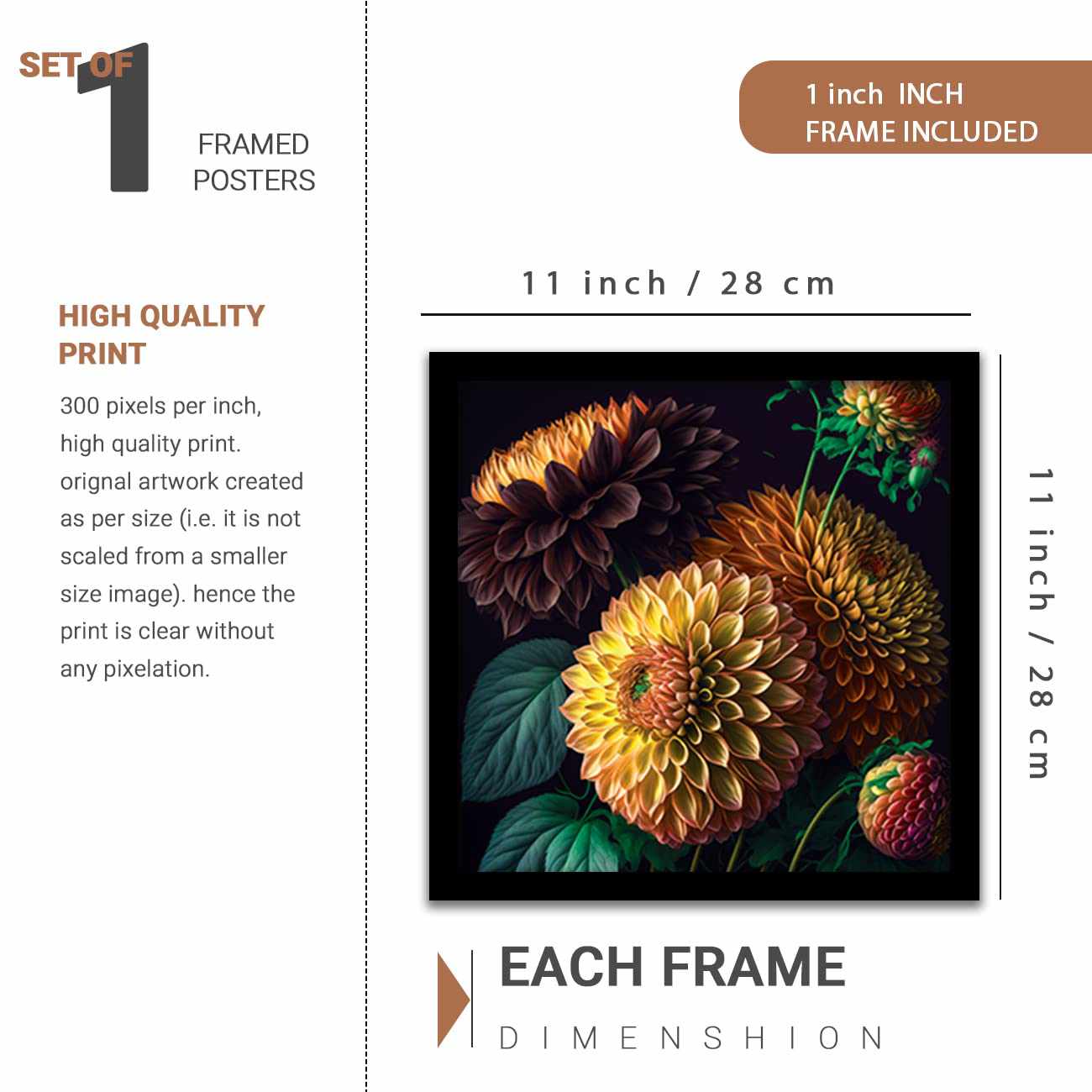 Framed Modern Abstract Floral Prints for Gallery Wall Display-Kotart