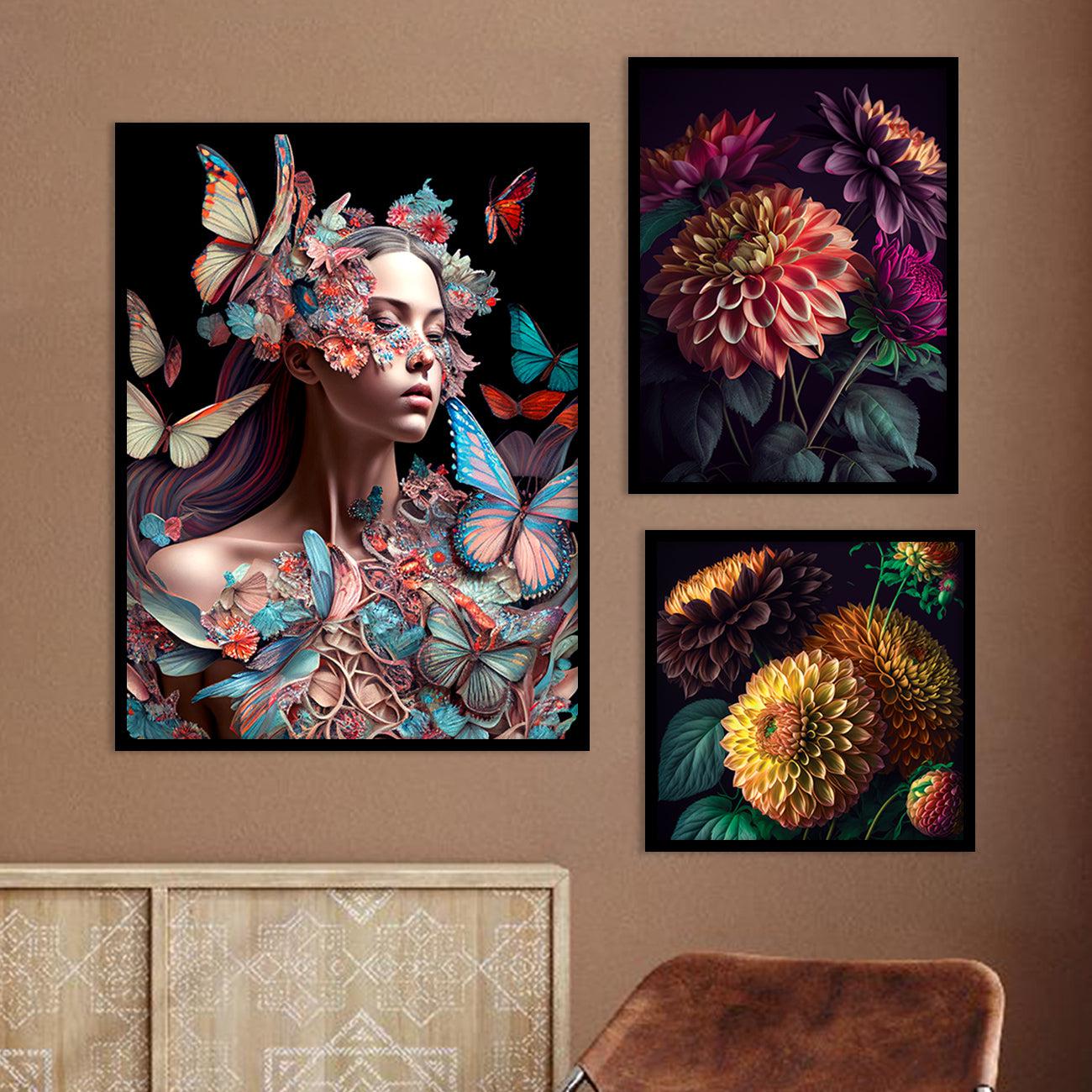 Framed Modern Abstract Floral Prints for Gallery Wall Display-Kotart