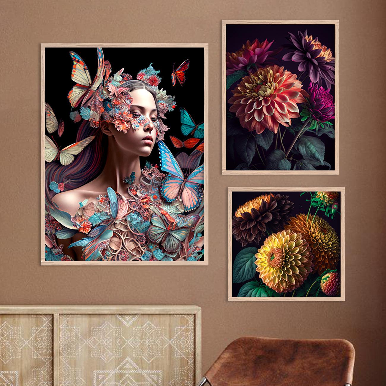 Framed Modern Abstract Floral Prints for Gallery Wall Display-Kotart