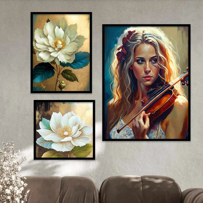 Framed Modern Floral Abstracts: Nature-Inspired Gallery Wall Art-Kotart