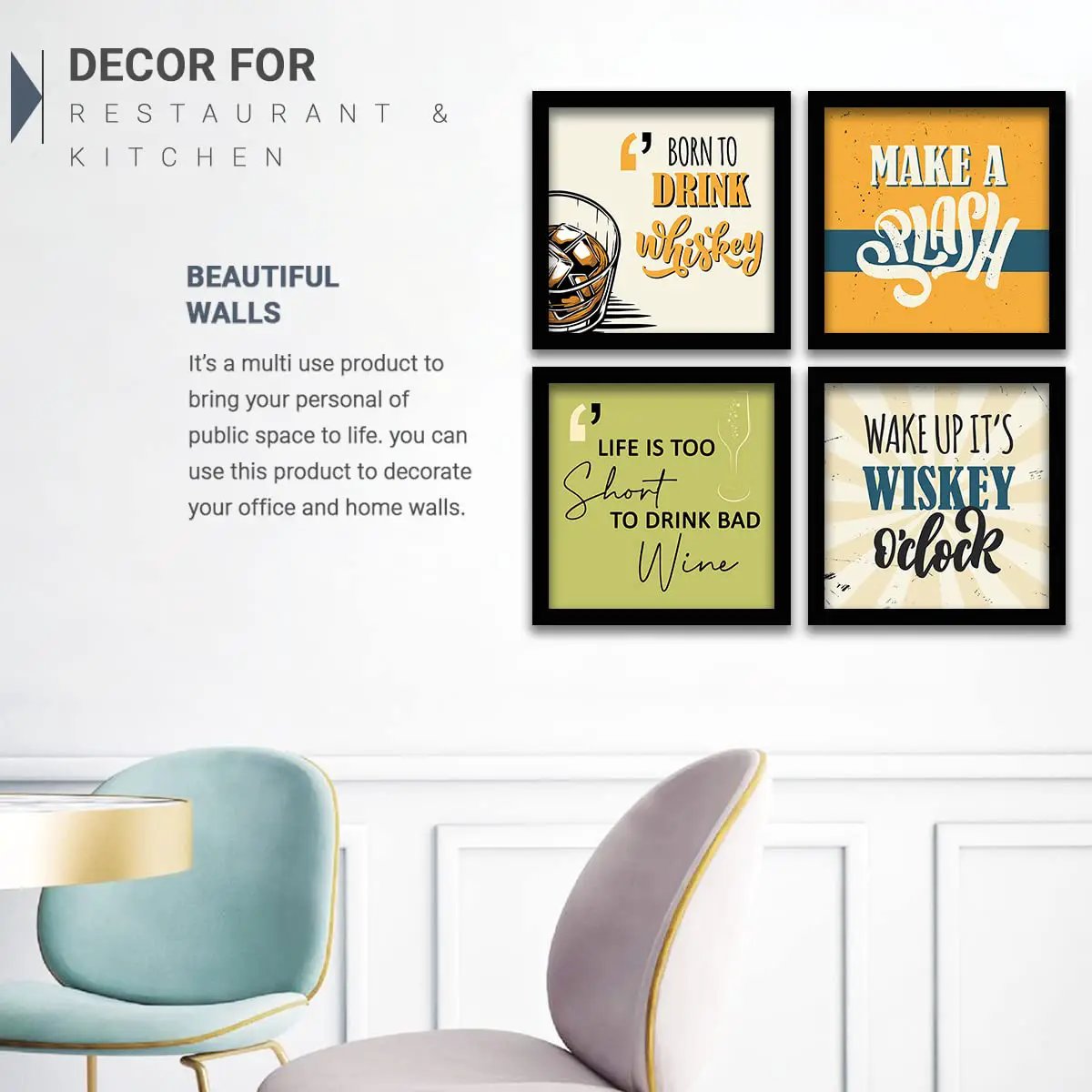 Kitchen Add Postors Framed Posters for Kitchen Restaurant Wall Decor – Kotart