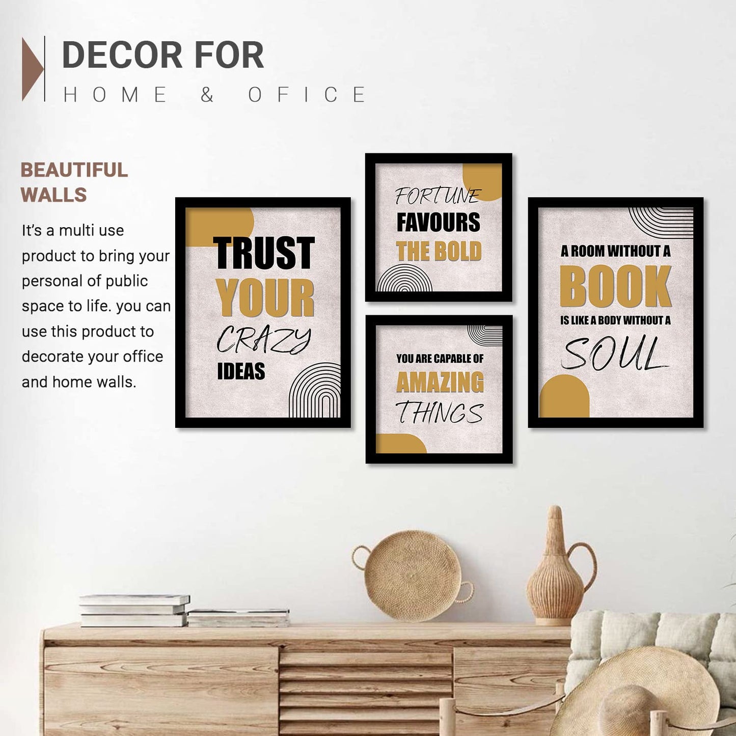 Framed Quotes Posters for Wall Decor-Kotart