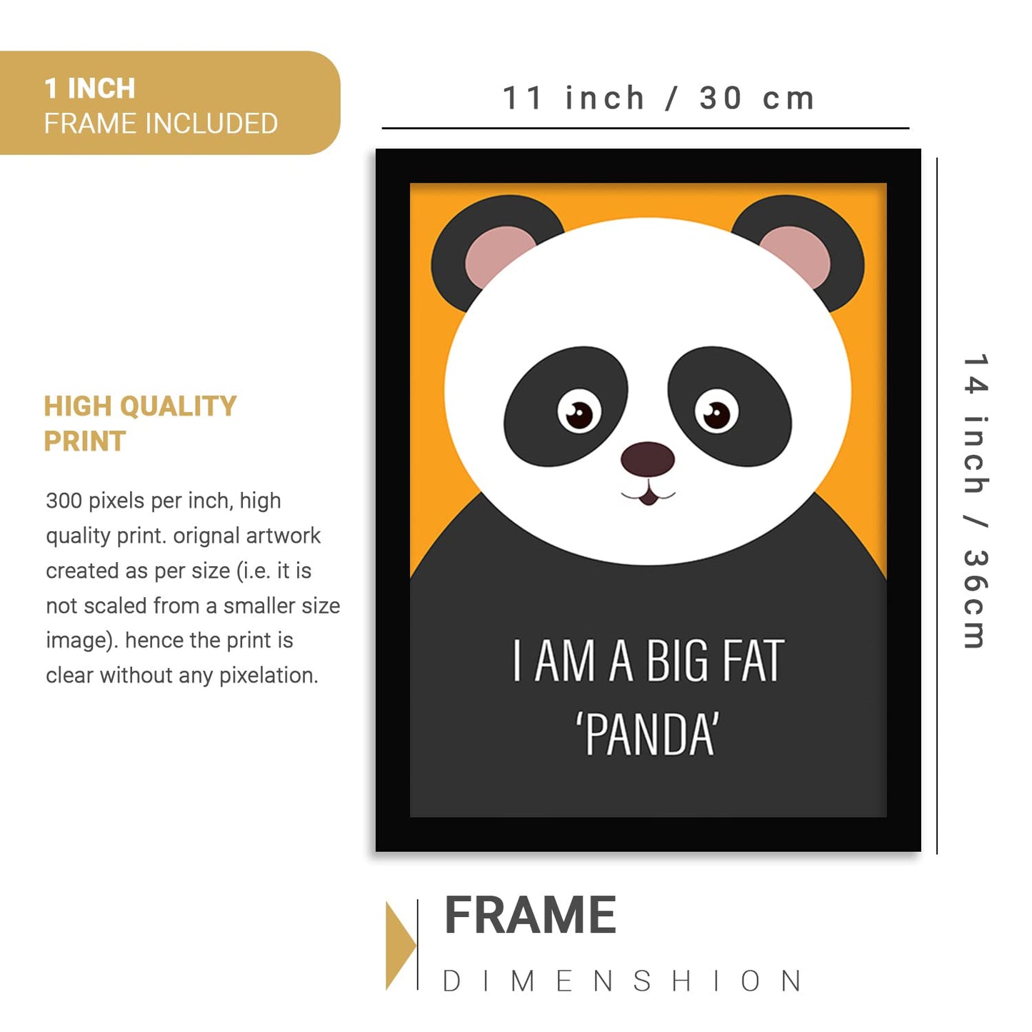 Funny Panda Inspirational Quotes Wall Posters with Frame-Kotart