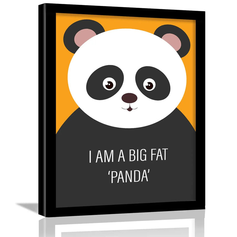 Funny Panda Inspirational Quotes Wall Posters with Frame by Kotart store