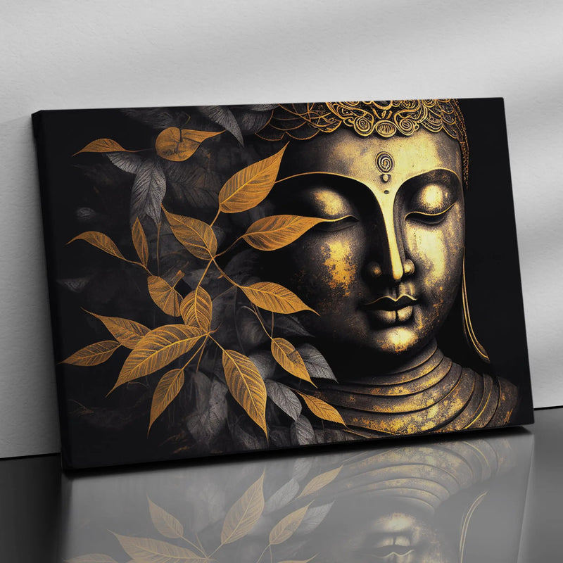 Golden Buddha Canvas Painting - Large Canvas Art for Home and Living Room Wall decor-Kotart