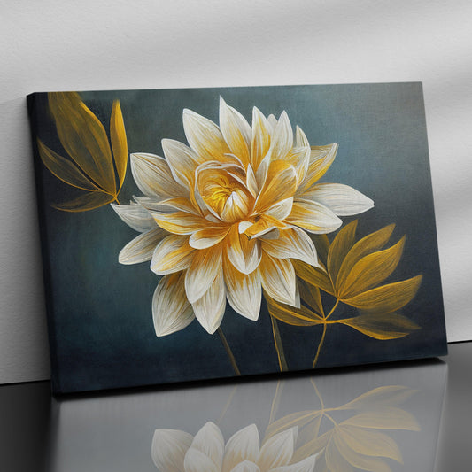 Golden Floral Art Painting for Wall Decor - Canvas Art for Living Room Bedroom Wall-Kotart