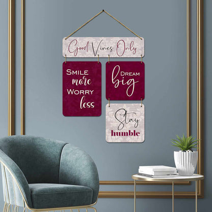 Good Vibes Only MDF Wood Wall Hanging for Living Room Bedroom Entryway Wall Decor-Kotart