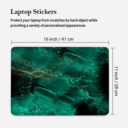 Green Marble Print Laptop Decal Upto 15.6 inch-Kotart