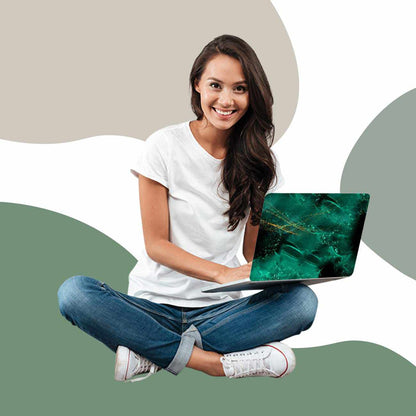 Green Marble Print Laptop Decal Upto 15.6 inch-Kotart